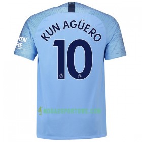 Koszulka Manchester City Kun Aguero 10 Domowe Stroje Piłkarskie 2018/19 Krótki Rękaw